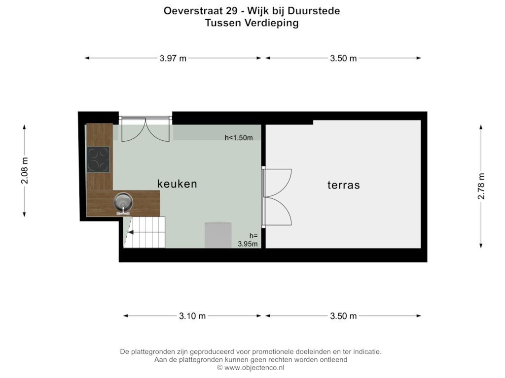 Bekijk plattegrond van Tussen Verdieping van Oeverstraat 29