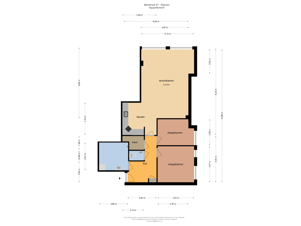 Bekijk plattegrond van APPARTEMENT van Walstraat 57