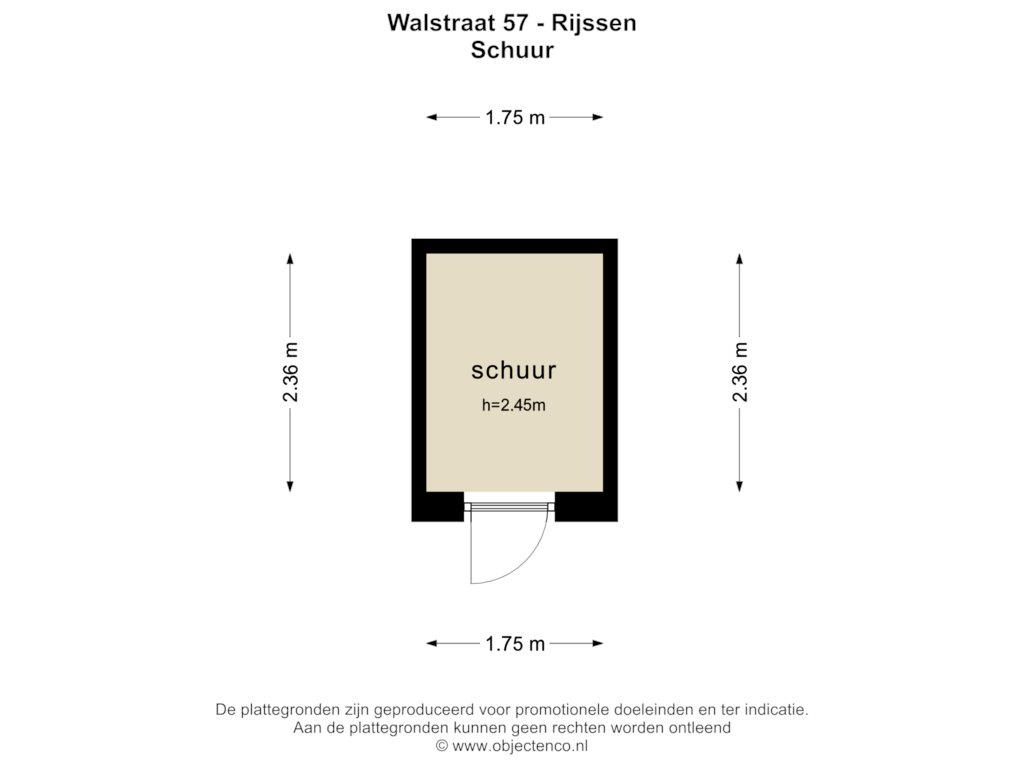 Bekijk plattegrond van SCHUUR van Walstraat 57