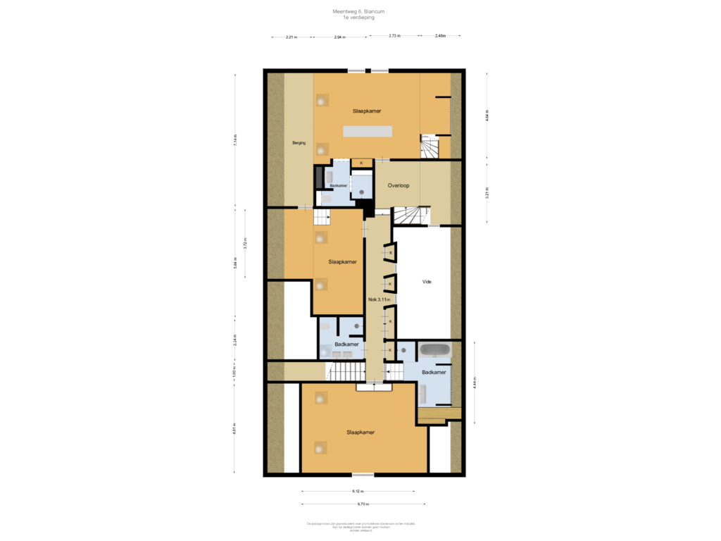 Bekijk plattegrond van 1e verdieping van Meentweg 6