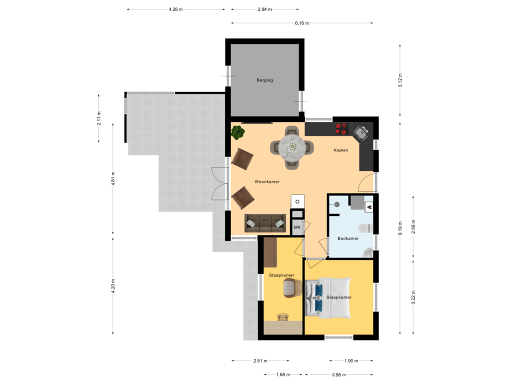 Bekijk plattegrond van Begane Grond van de Kure 4