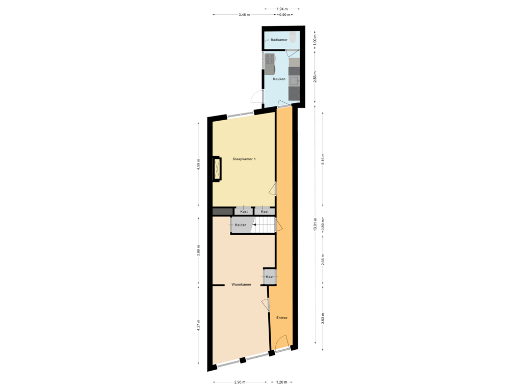 Bekijk plattegrond van Begane grond van Vliet 36