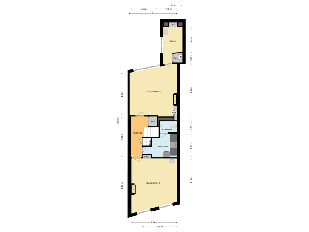 Bekijk plattegrond van Eerste verdieping van Vliet 36