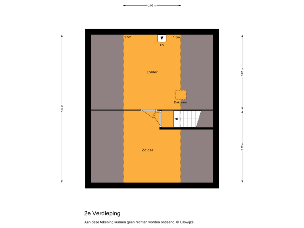 View floorplan of 2e Verdieping of Willem Grolstraat 126