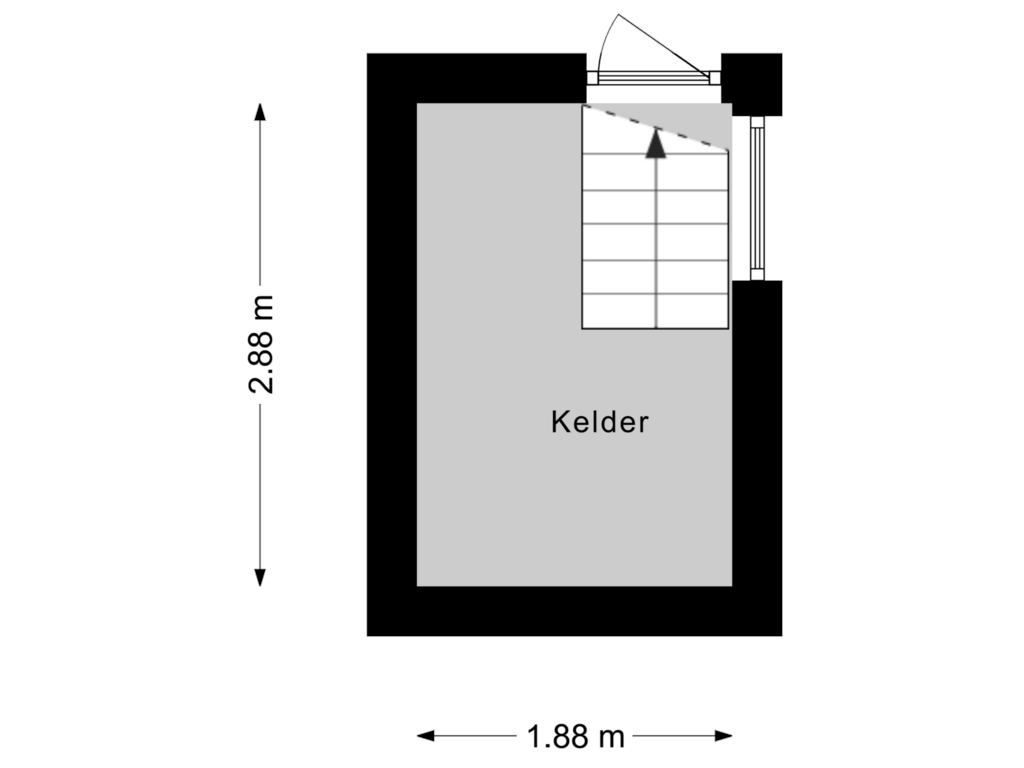 Bekijk plattegrond van Kelder van Kampsweg 32