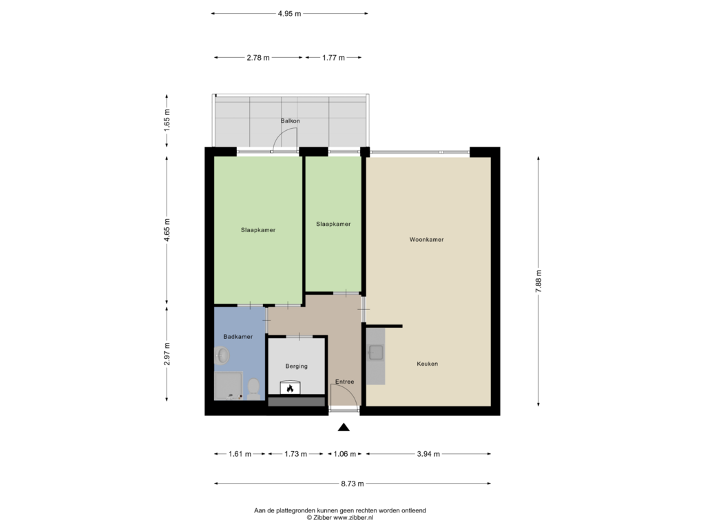 Bekijk plattegrond van Appartement van Tichelwerkstraat 80