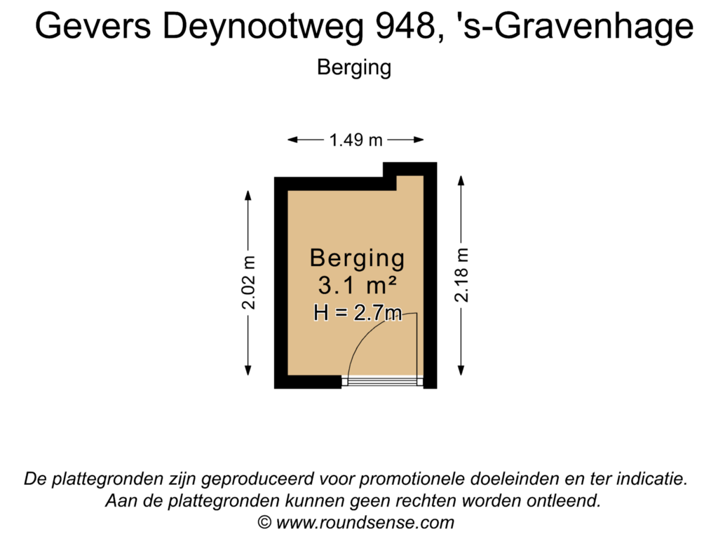 Bekijk plattegrond van Berging van Gevers Deynootweg 948