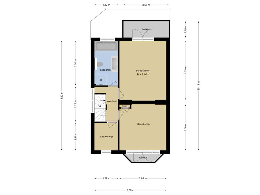 Bekijk plattegrond van Eerste Verdieping van Welgelegenstraat 1