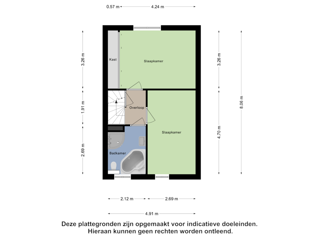 Bekijk plattegrond van Eerste Verdieping van Janswaal 61