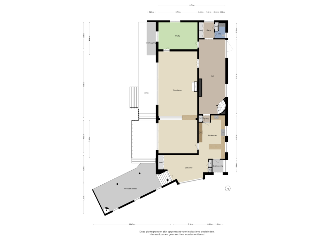 Bekijk plattegrond van Begane Grond van Groen van Prinstererlaan 1-A