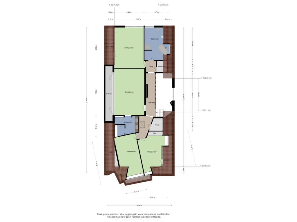 Bekijk plattegrond van Eerste Verdieping van Groen van Prinstererlaan 1-A