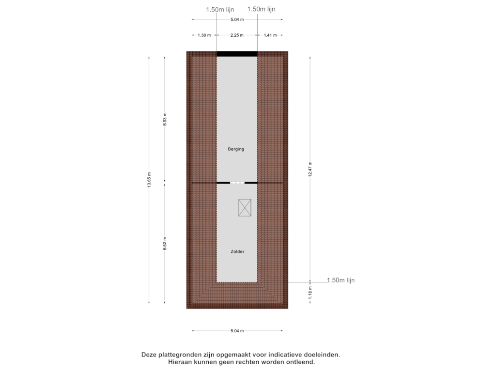 Bekijk plattegrond van Zolder van Groen van Prinstererlaan 1-A