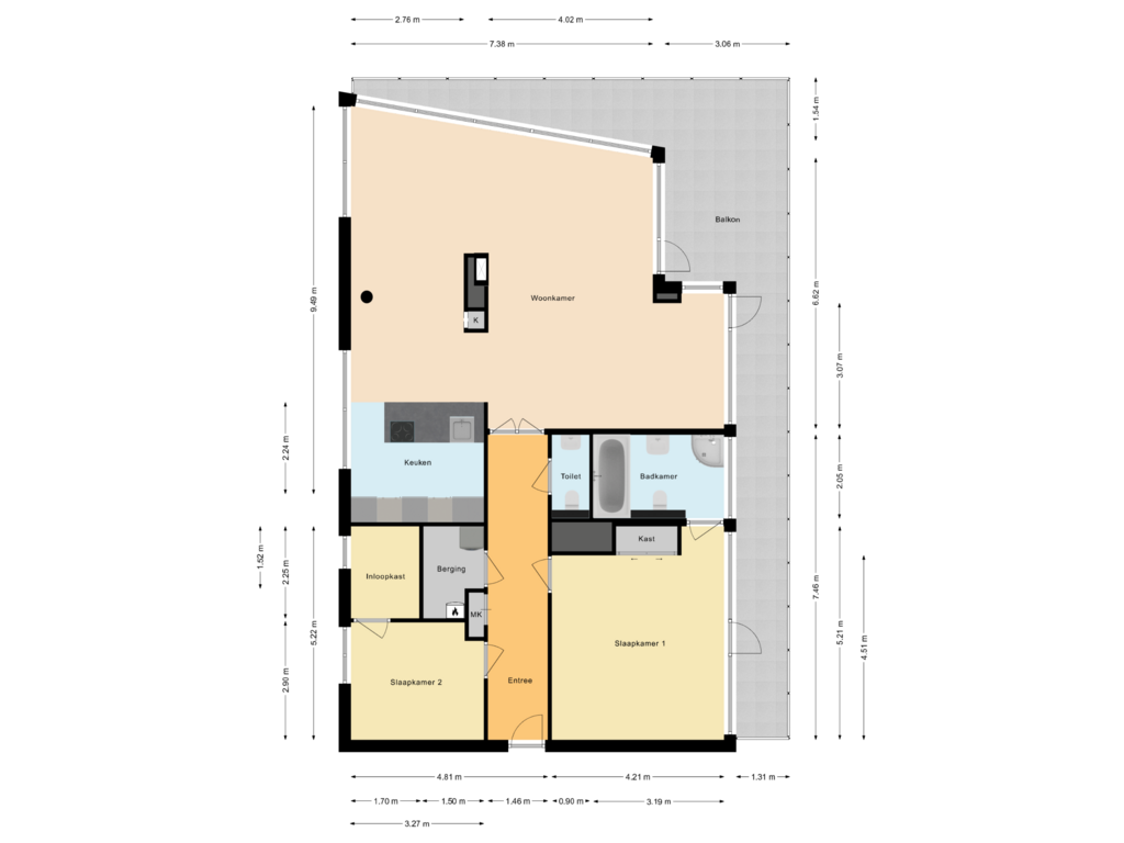 Bekijk plattegrond van Appartement van Hofvliet 73