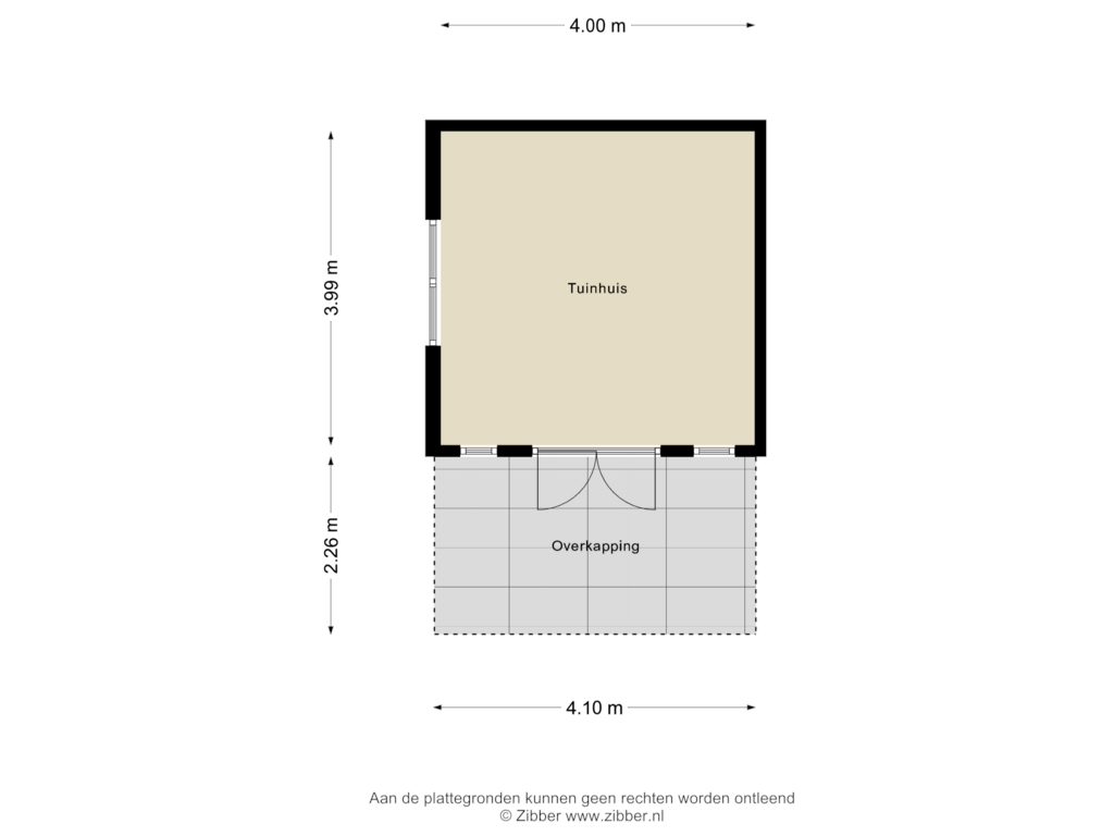 Bekijk plattegrond van Tuinhuis van Burg v Roijenstr Oost 111