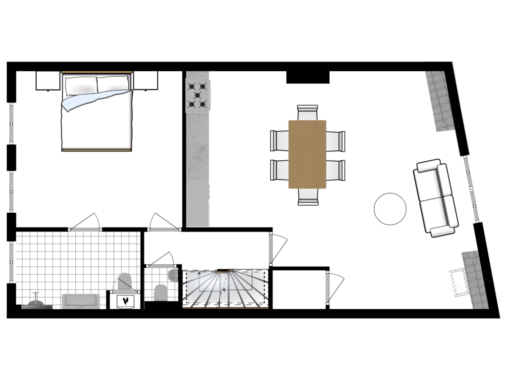 View floorplan of Derde Verdieping of Koninginneweg 49-3V