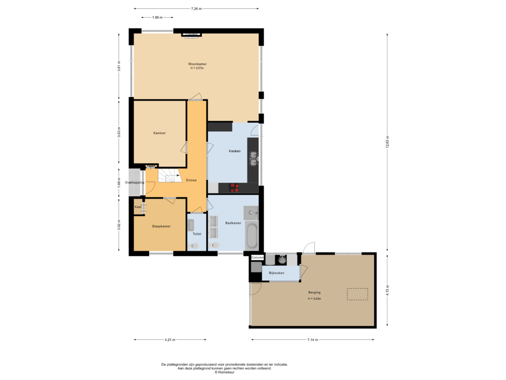 View floorplan of Begane grond of Noordbeekseweg 12