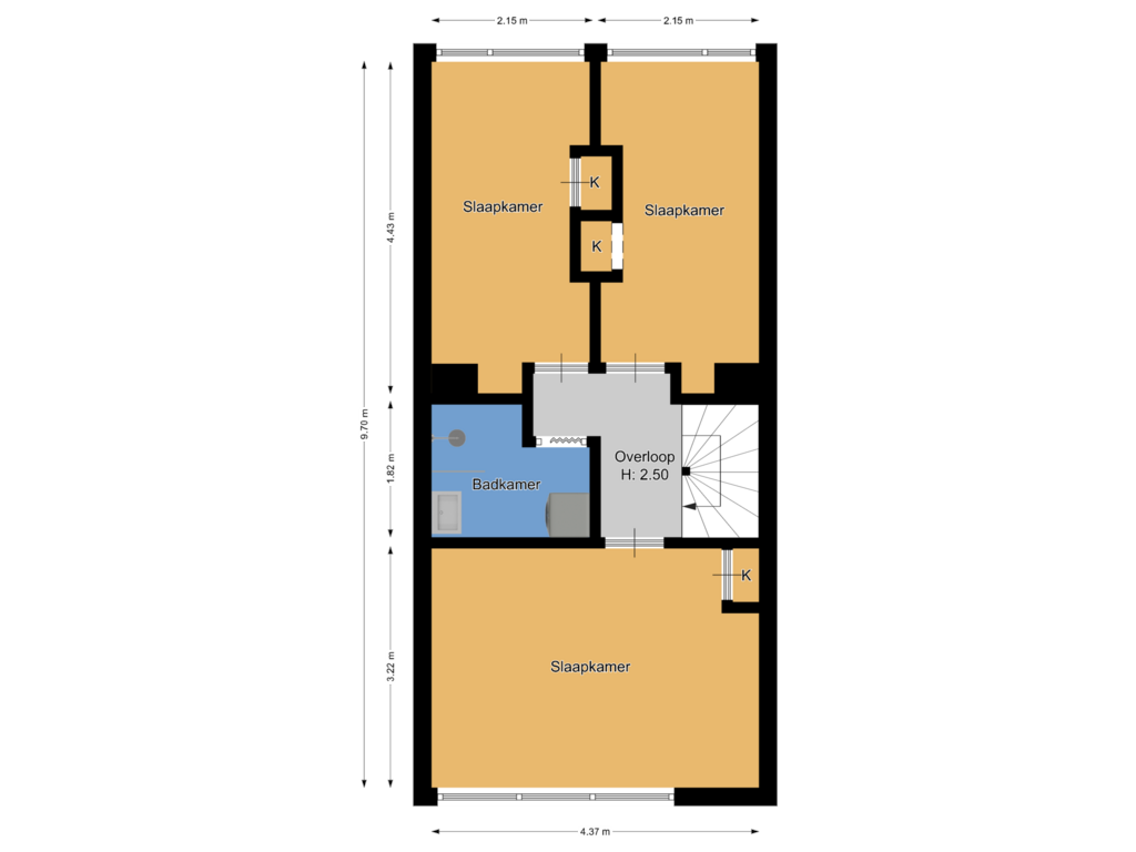 View floorplan of Vierde verdieping of Karel Doormanlaan 132