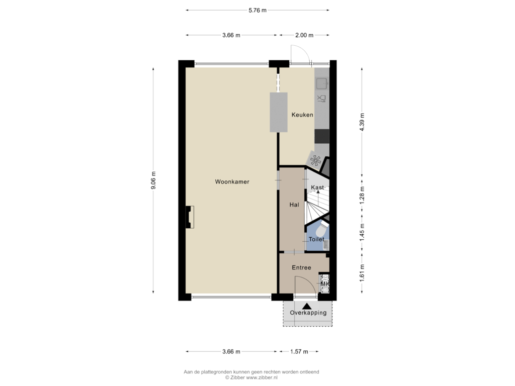 Bekijk plattegrond van Begane Grond van Mr. F.A. van Hallweg 24