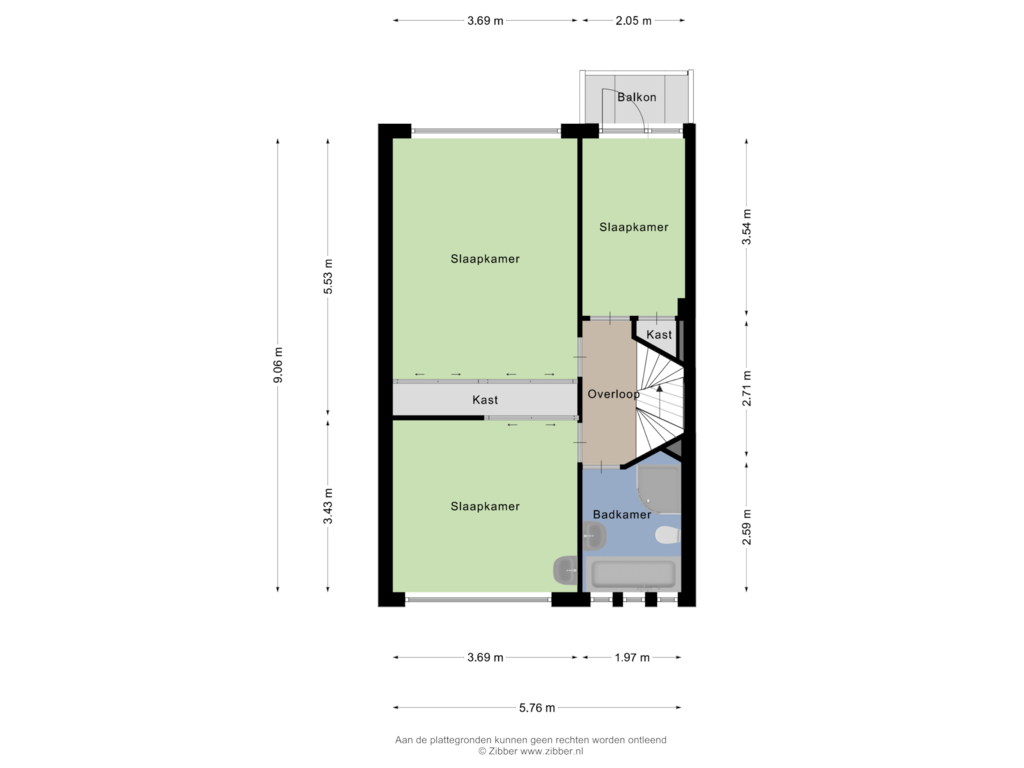 Bekijk plattegrond van Eerste Verdieping van Mr. F.A. van Hallweg 24