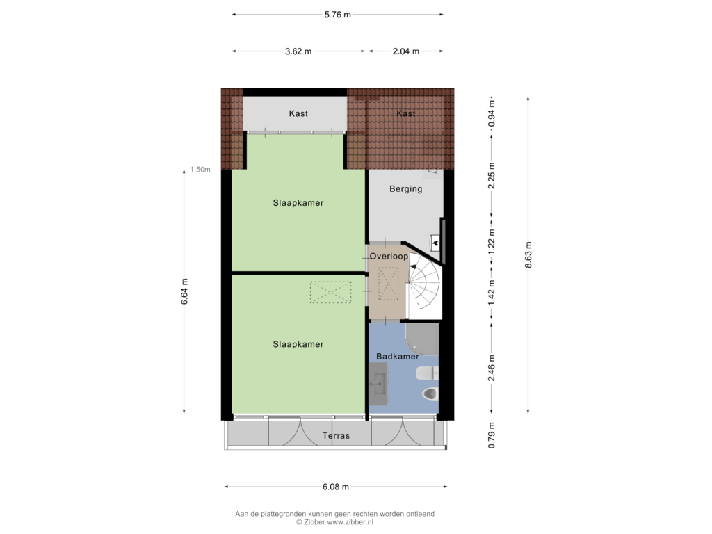 Bekijk plattegrond van Tweede Verdieping van Mr. F.A. van Hallweg 24