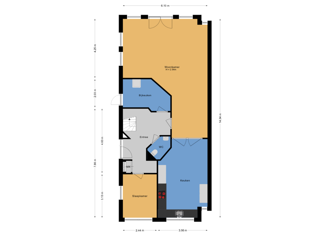 Bekijk plattegrond van Begane grond van Drechtdijk 143