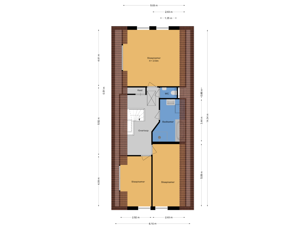 Bekijk plattegrond van Eerste verdieping van Drechtdijk 143