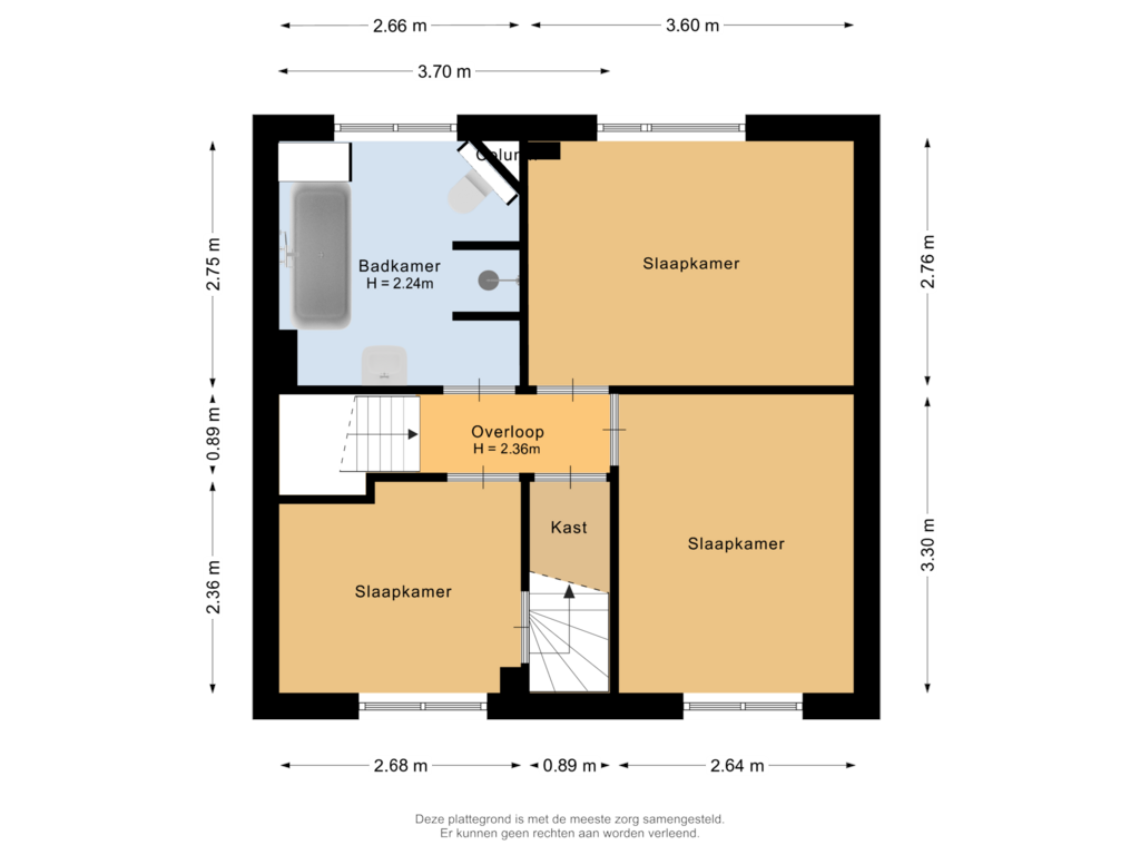 Bekijk plattegrond van Eerste verdieping van Kapelstraat 86