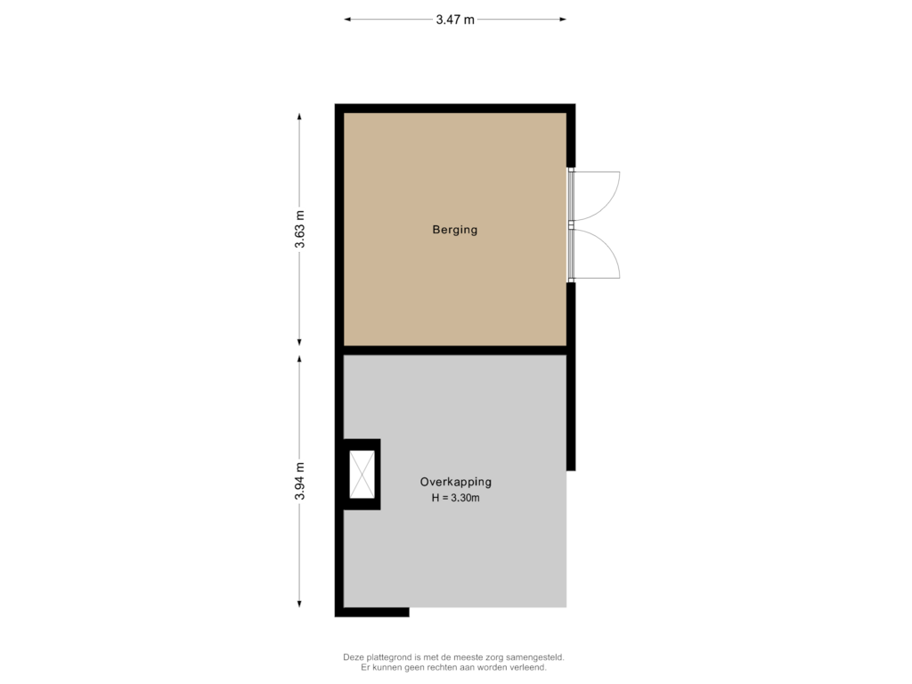 Bekijk plattegrond van Overkapping van Kapelstraat 86