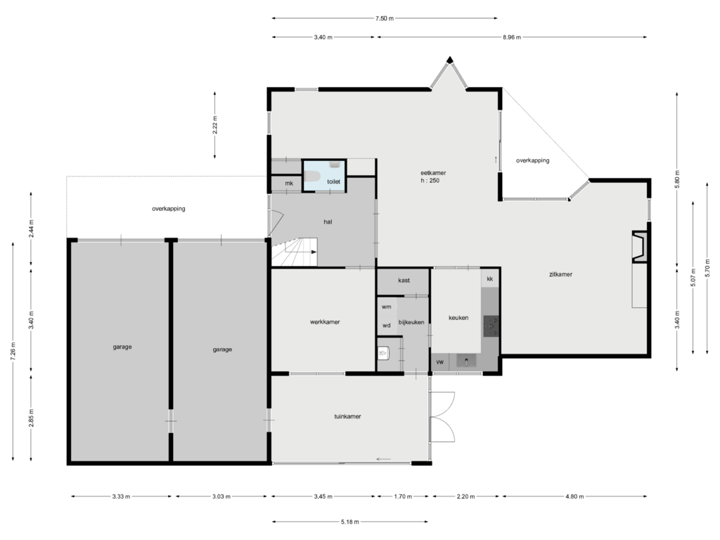 Bekijk plattegrond van begane grond van Postbaan 26