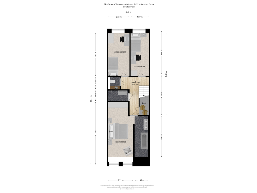 Bekijk plattegrond van SOUTERRAIN van Bosboom Toussaintstraat 8-H