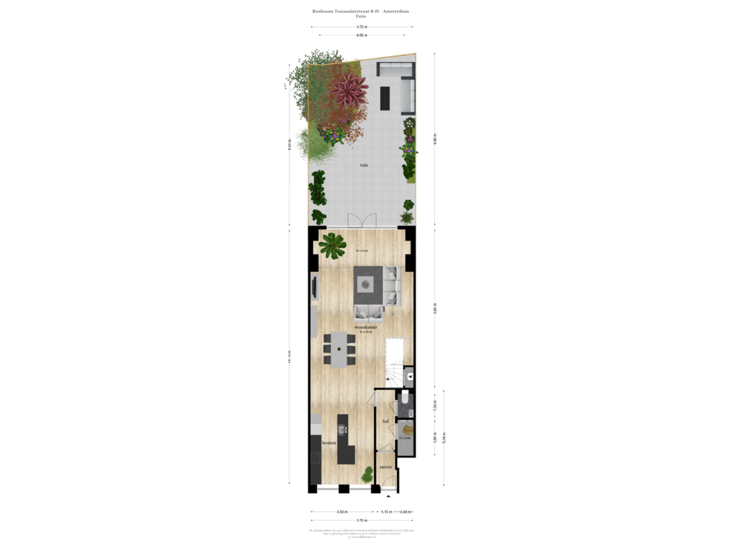 Bekijk plattegrond van TUIN van Bosboom Toussaintstraat 8-H