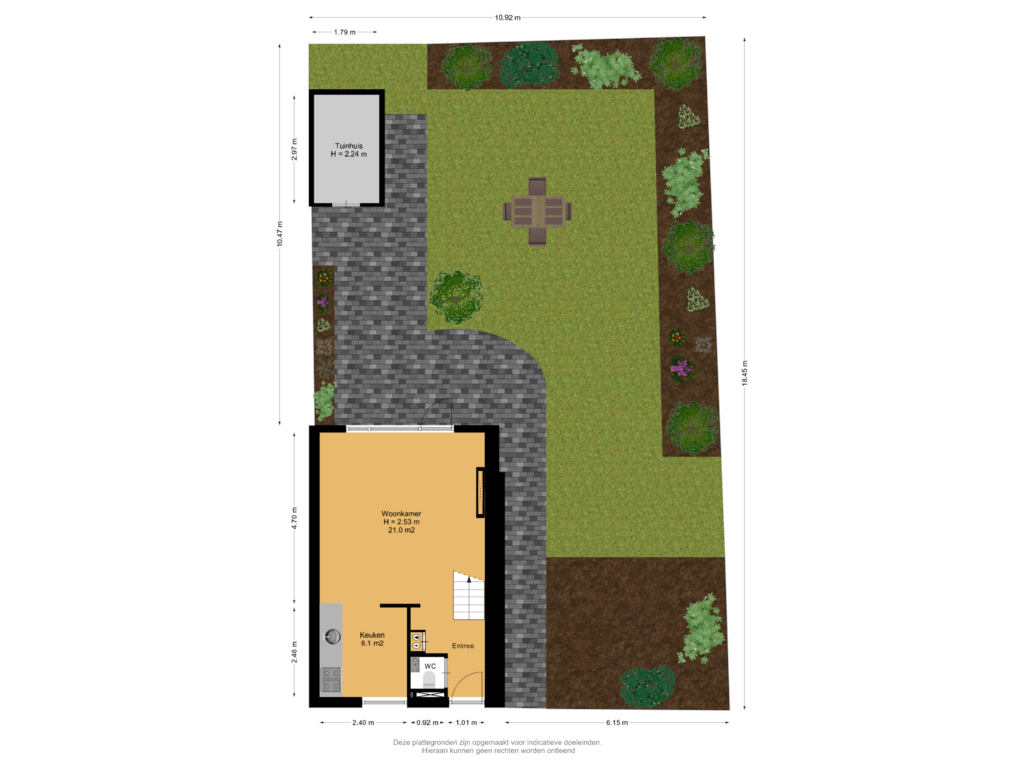 Bekijk plattegrond van Begane Grond Met Tuin van Hogehof 27