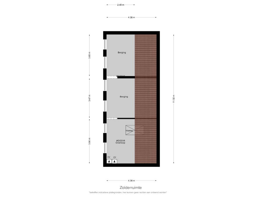 Bekijk plattegrond van Zolderruimte van Postelscheheideweg 2