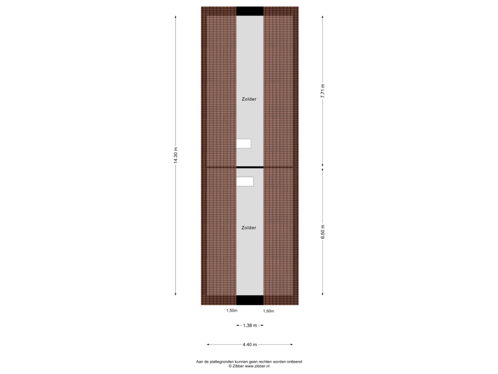 View floorplan of Zolder of Breedestraat 40