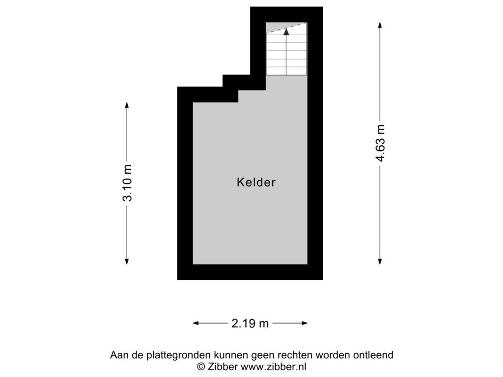 View floorplan of Kelder of Breedestraat 40