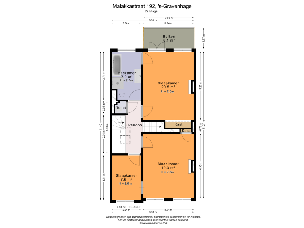 Bekijk plattegrond van 2e Etage van Malakkastraat 192