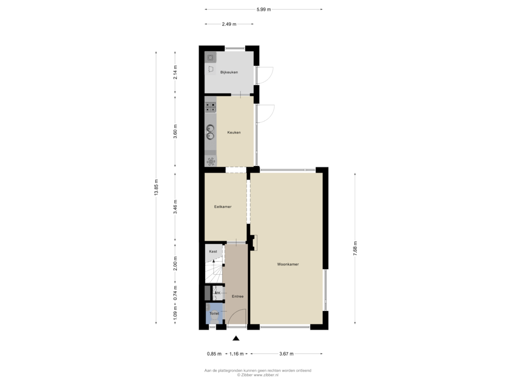 View floorplan of Begane Grond of van Brakelstraat 7