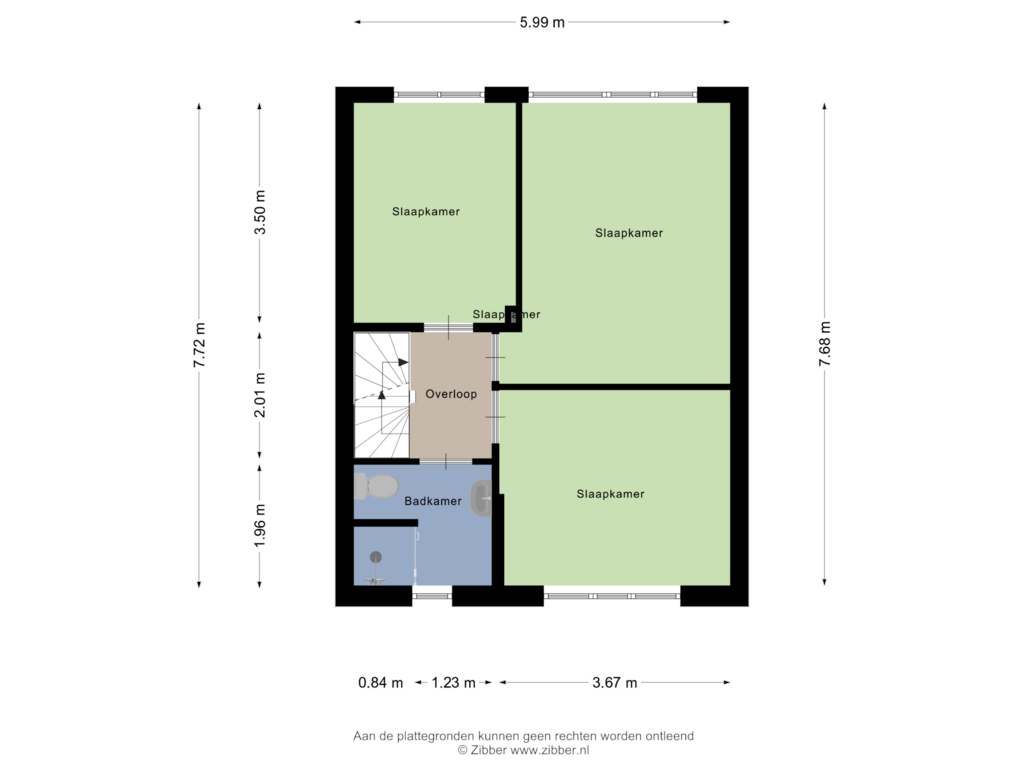 View floorplan of Eerste Verdieping of van Brakelstraat 7