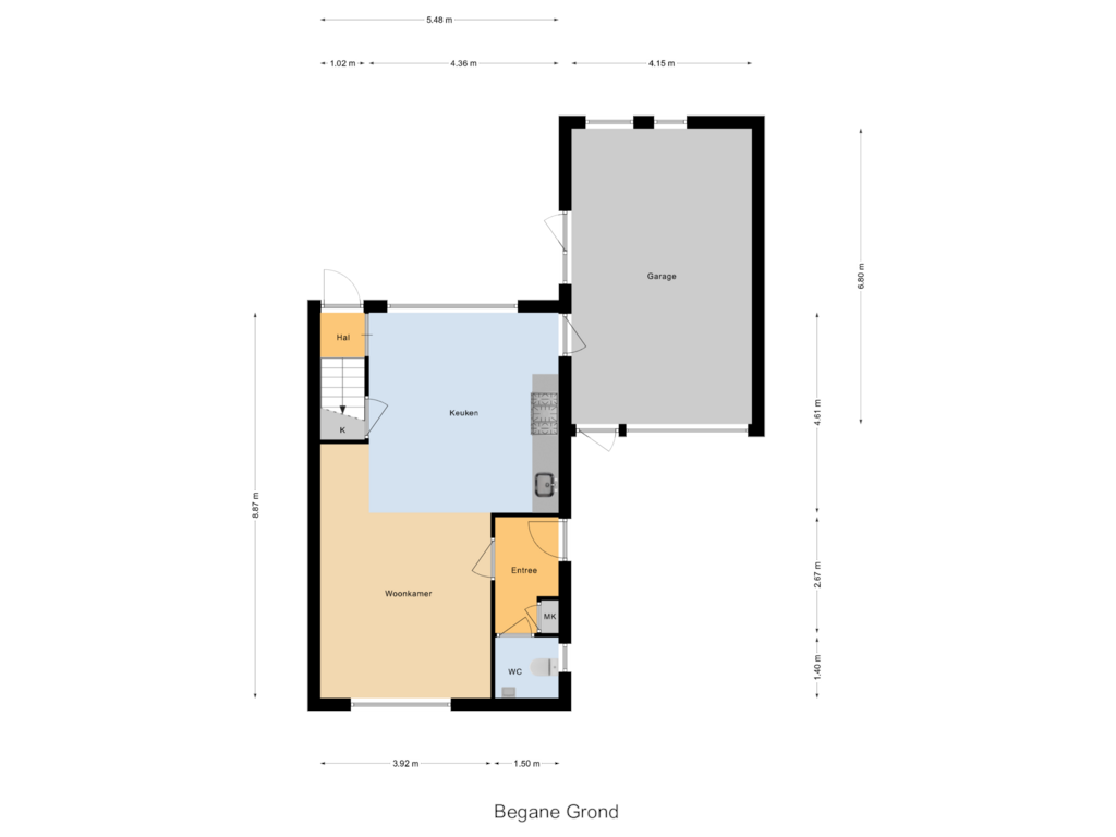 View floorplan of Begane Grond of Sleutelbloem 3