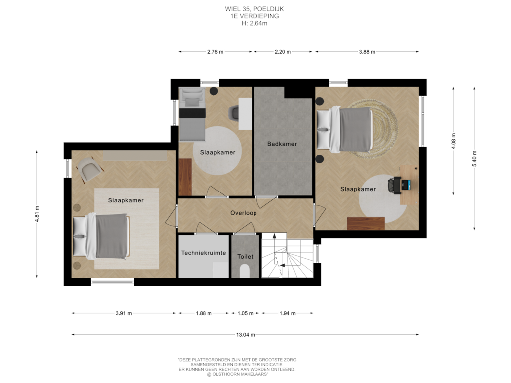 Bekijk plattegrond van 1e verdieping van Wiel 35