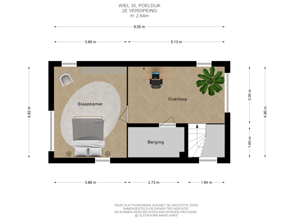 Bekijk plattegrond van 2e verdieping van Wiel 35