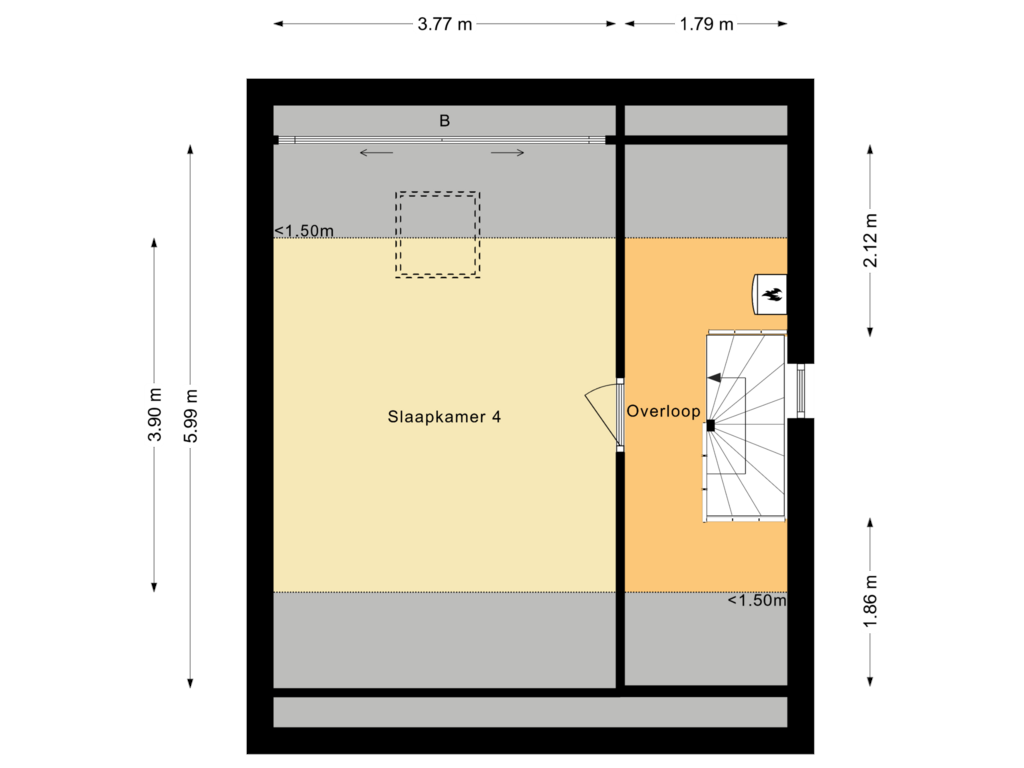 Bekijk plattegrond van Tweede verdieping van Jeroen Boschstraat 7