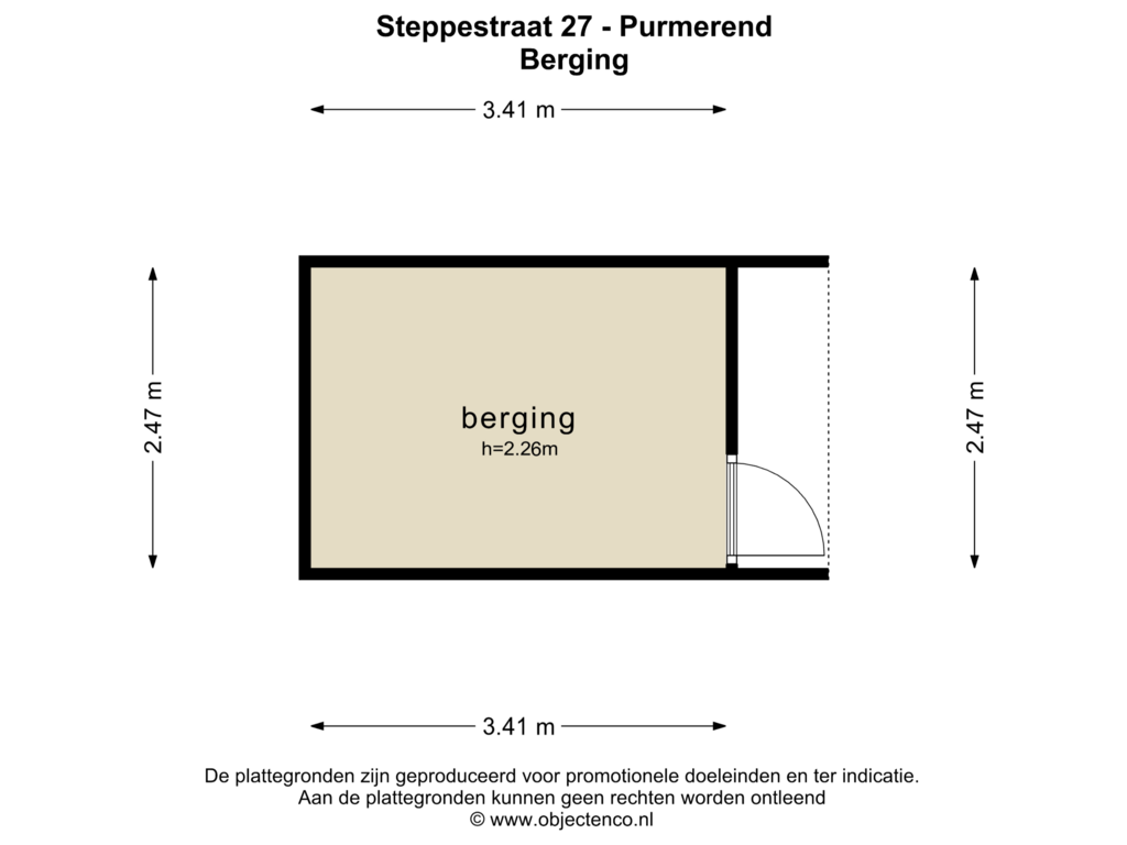 Bekijk plattegrond van BERGING van Steppestraat 27