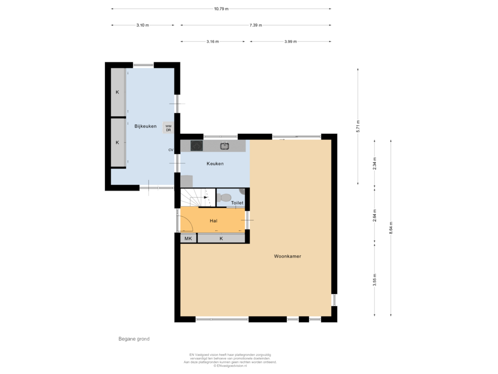 View floorplan of Begane grond of Busch en Dam 16