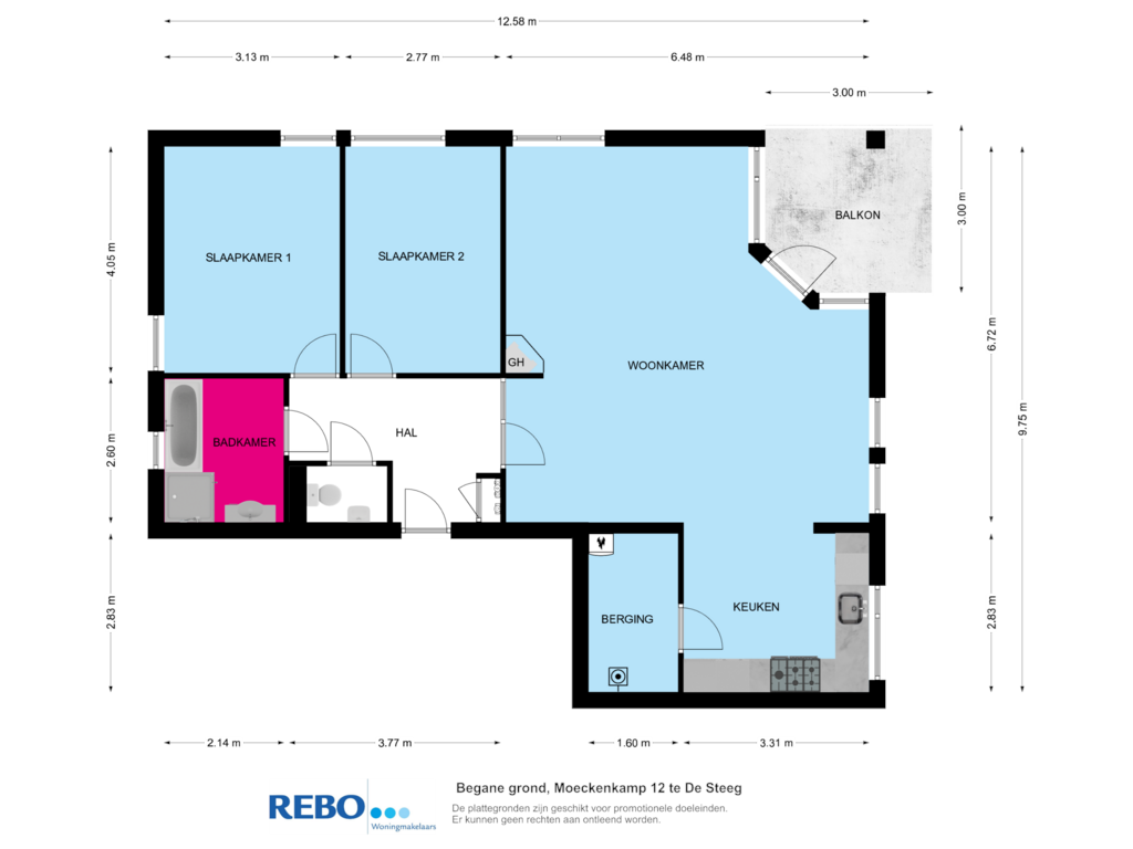 Bekijk plattegrond van Begane grond van Moeckenkamp 12