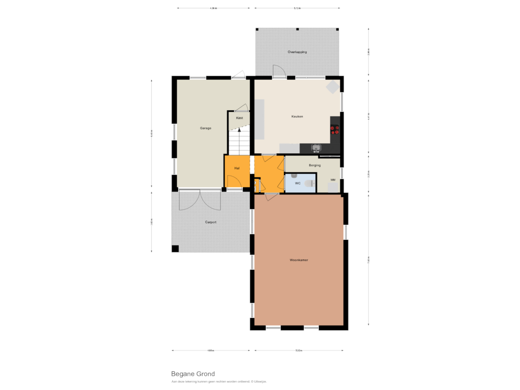 View floorplan of Begane Grond of Vledderdiep 43