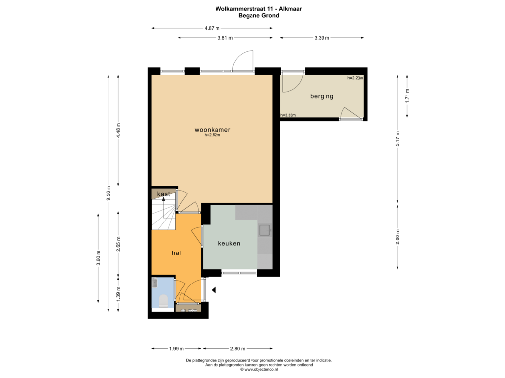 Bekijk plattegrond van BEGANE GROND van Wolkammerstraat 11