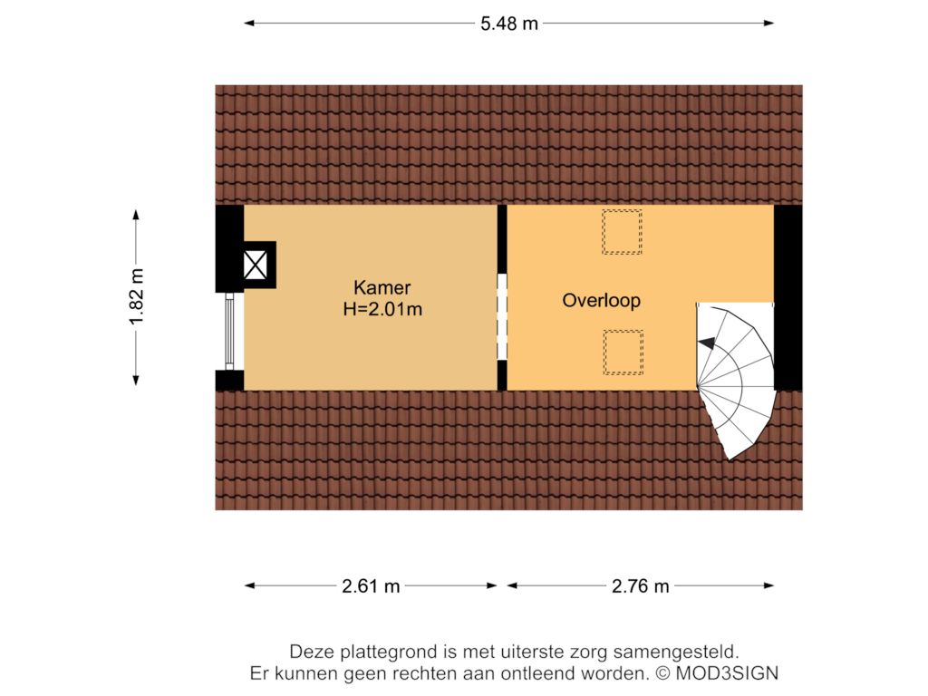 Bekijk plattegrond van Verdieping van Bennebroekerdijk 54