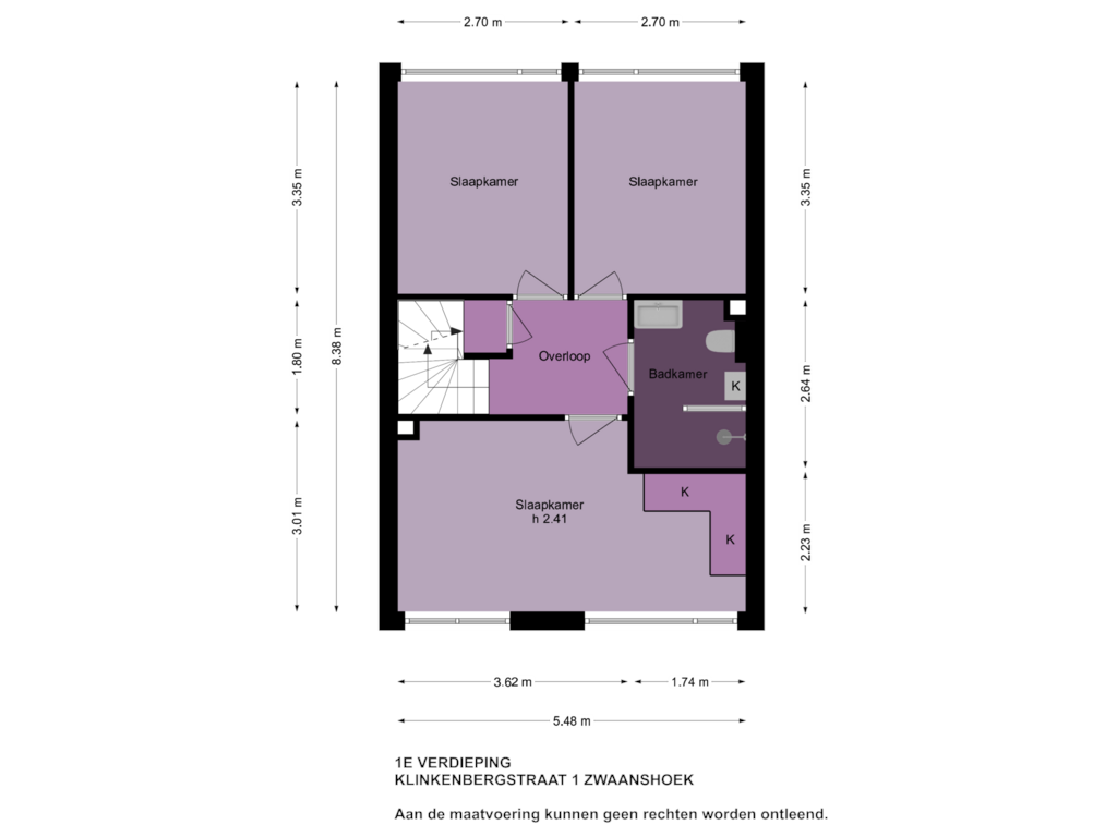 Bekijk plattegrond van 1e Verdieping van Klinkenbergstraat 1