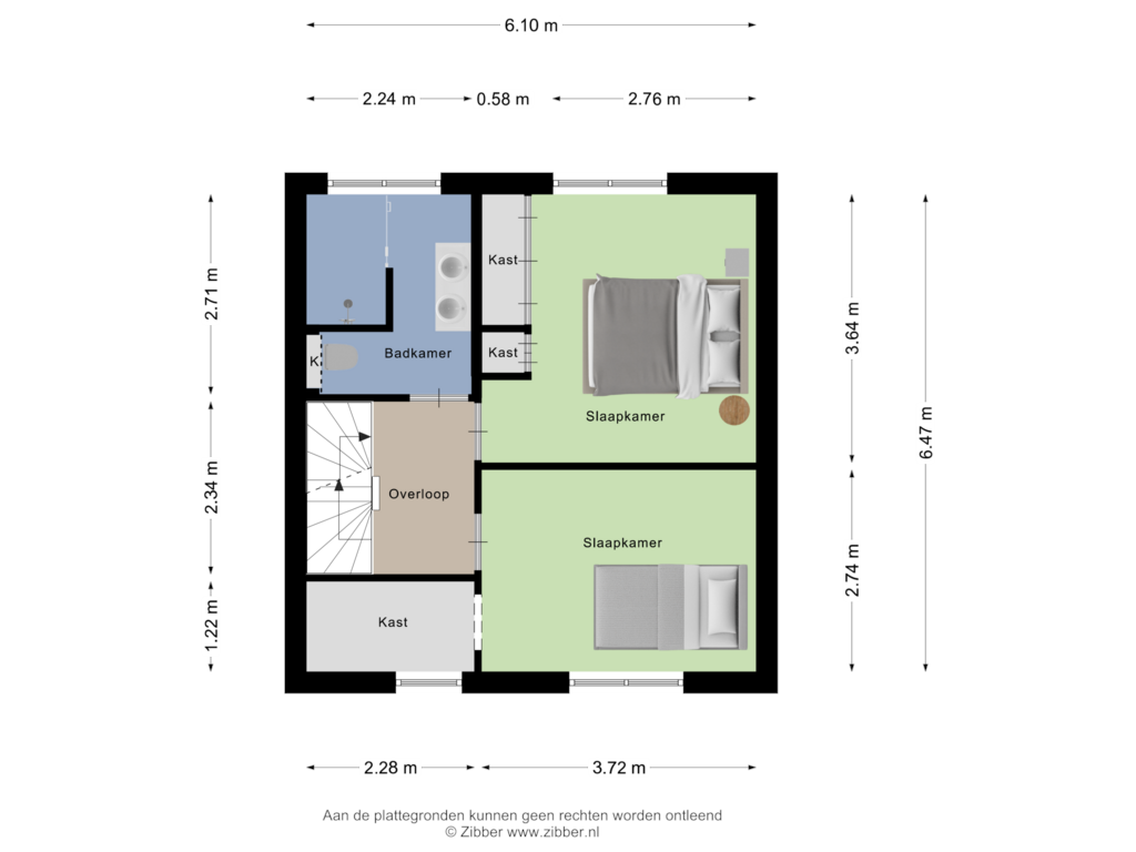 Bekijk plattegrond van Eerste Verdieping van Klompstraat 4